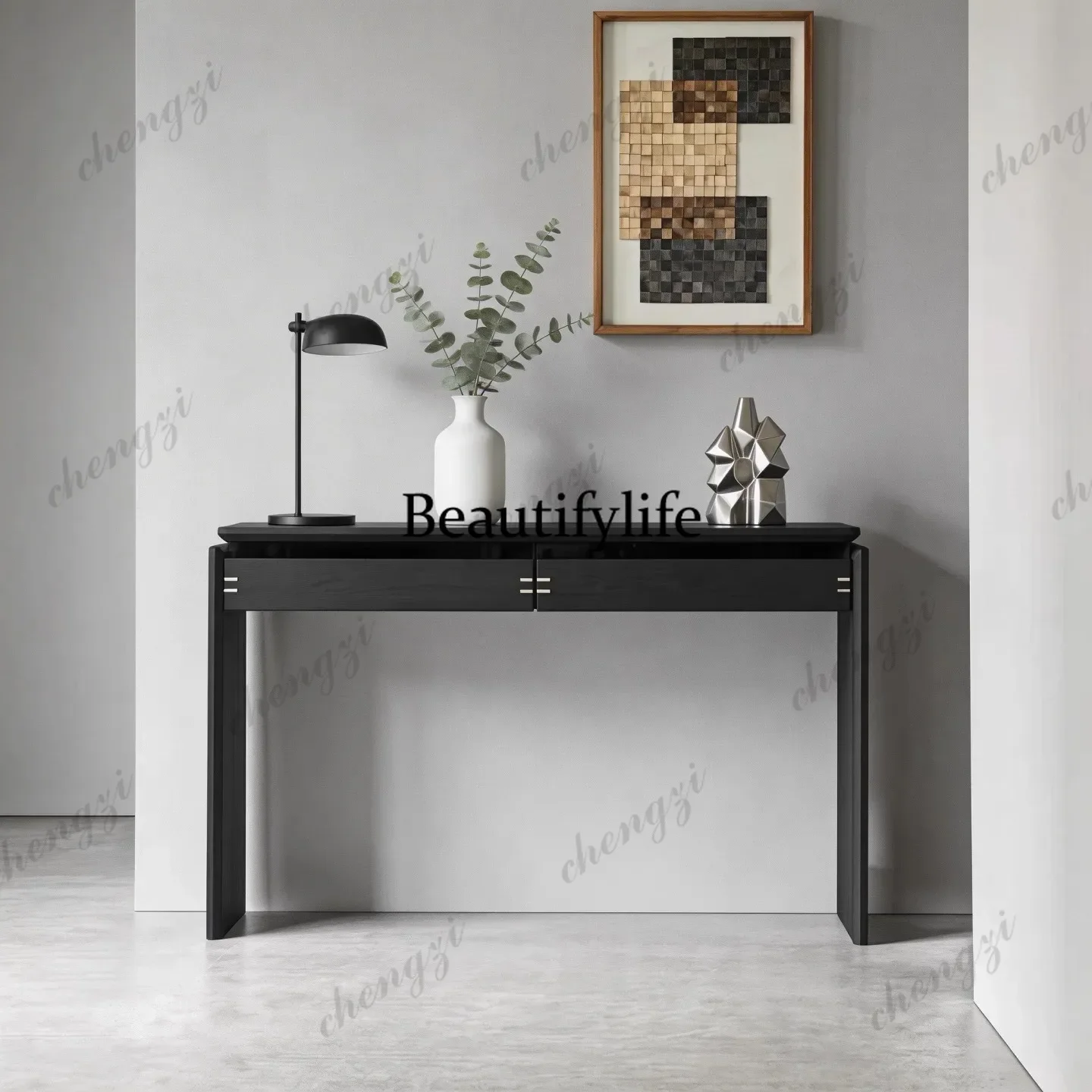 CQY Light luxury entrance table with drawers Solid wood sofa Back mountain table Household long table Small apartment against