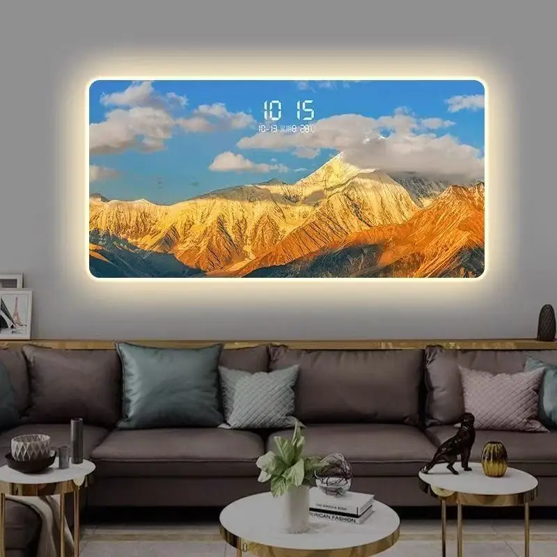 Digital perpetual calendar electronic clock hanging watch decoration artist uses restaurant clock wall hanging light