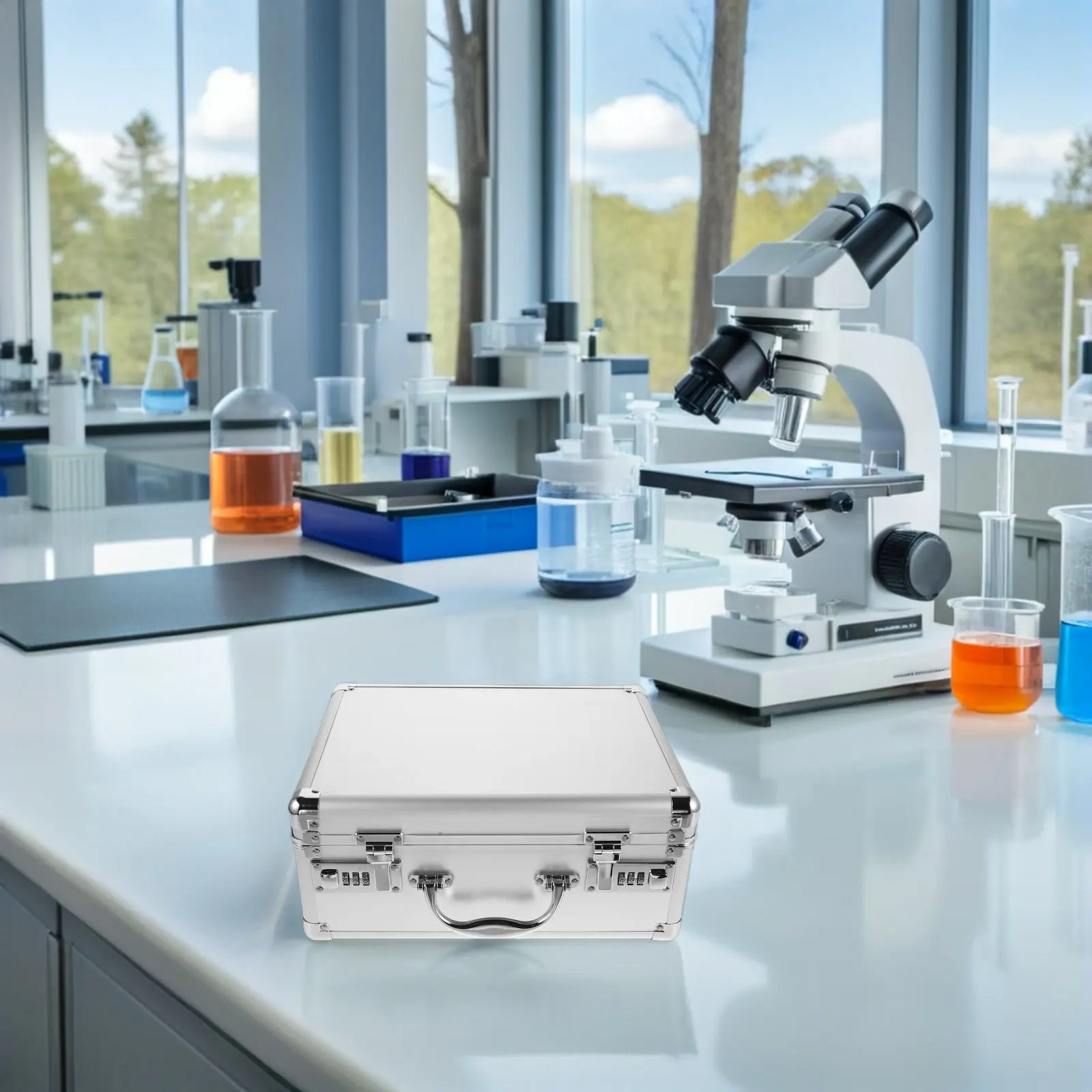 

Aluminium Alloy Medicine Box Lockable Large Storage Organizer Portable Case Emergency Medical Supplies Travel Storage