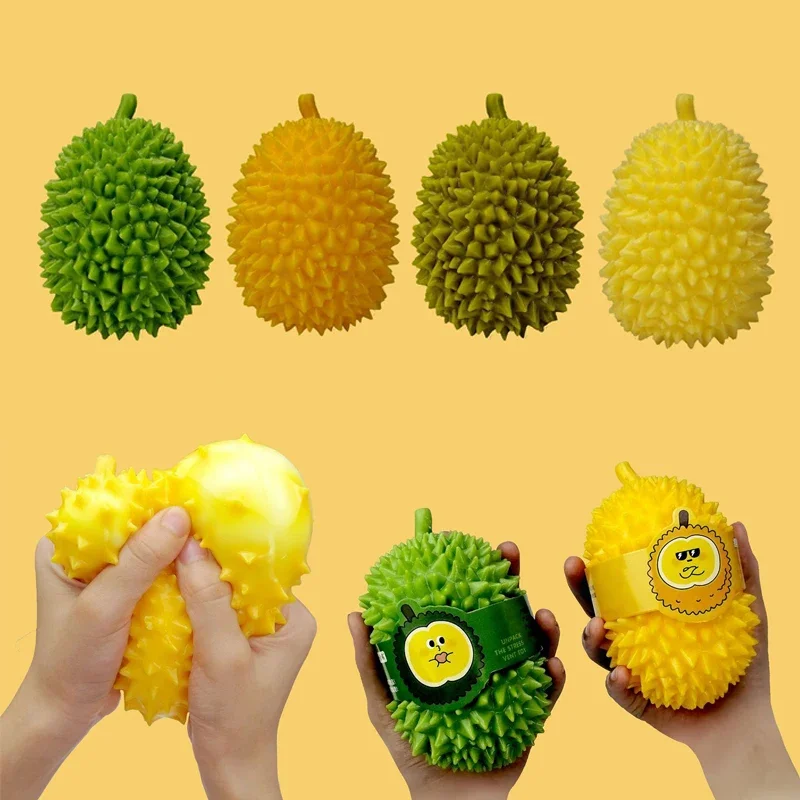 Simulation Durian Pinch Pinch Music Decompression Toys Large Durian Squeeze Toy Sensory Stress Relief Sensory Toy for Kids Adult
