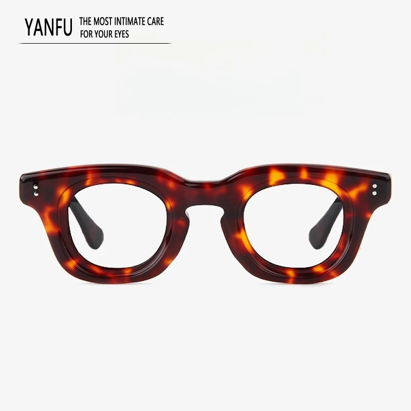 

Толстые круглые оправы для очков из ацетата, мужские модные оптические очки, оправа для очков для близорукости, мужская оправа для чтения по рецепту для женщин 143 мм