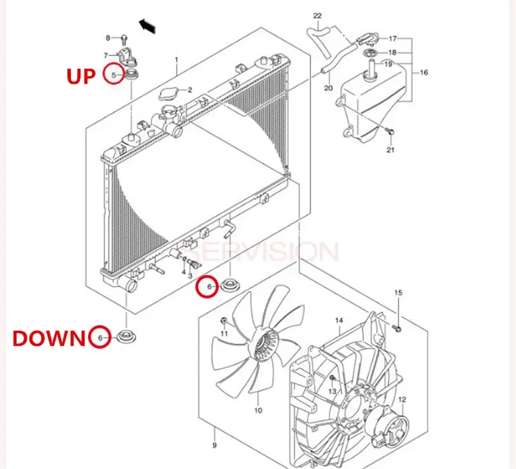 Radiator tank bracket for  Sx4 Swift new Alto Upper and lower rubber sleeve 17879-56K00-000/17878-56K00-000