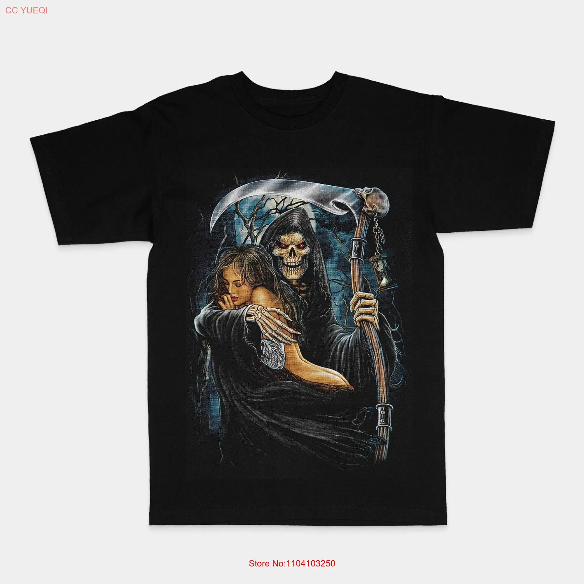 Grim Reaper Gothic Heavy Metal Skull Mens Cotton T Shirt  long or short sleeves