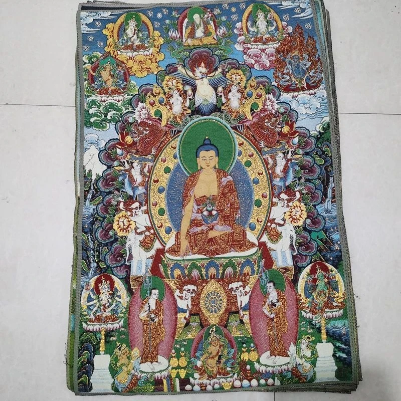 Tibet Tibetan Cloth Silk Red medicine buddha Thangka Tangka Embroidery Painting Embroidery Hanging Pictures