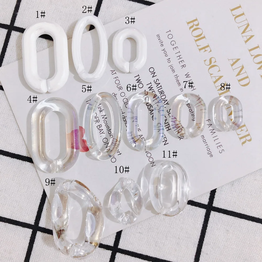 10pcs Vintage Transparent Acrylic Pendants Ellipse Hollow Necklace Earrings Jewelry Pendant Charms Diy Jewelry Making Findings