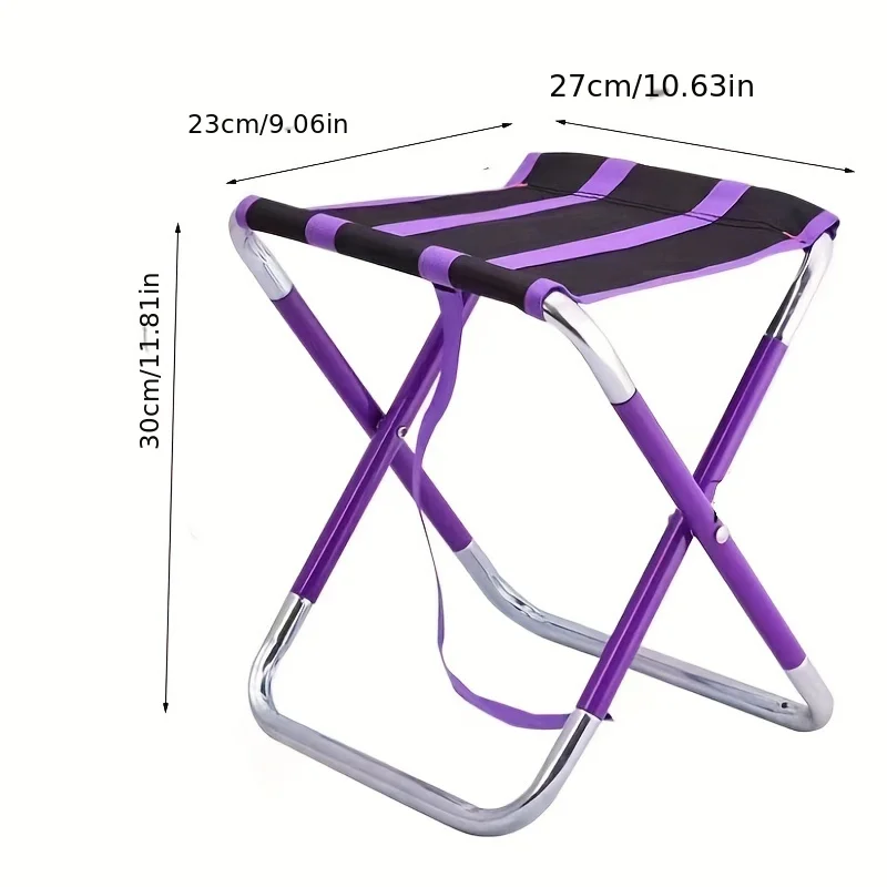 1PC Lightweight Aluminum Alloy Folding Stool Small Horse Tie Outdoor Portable Folding Small Bench Fishing Small Stool