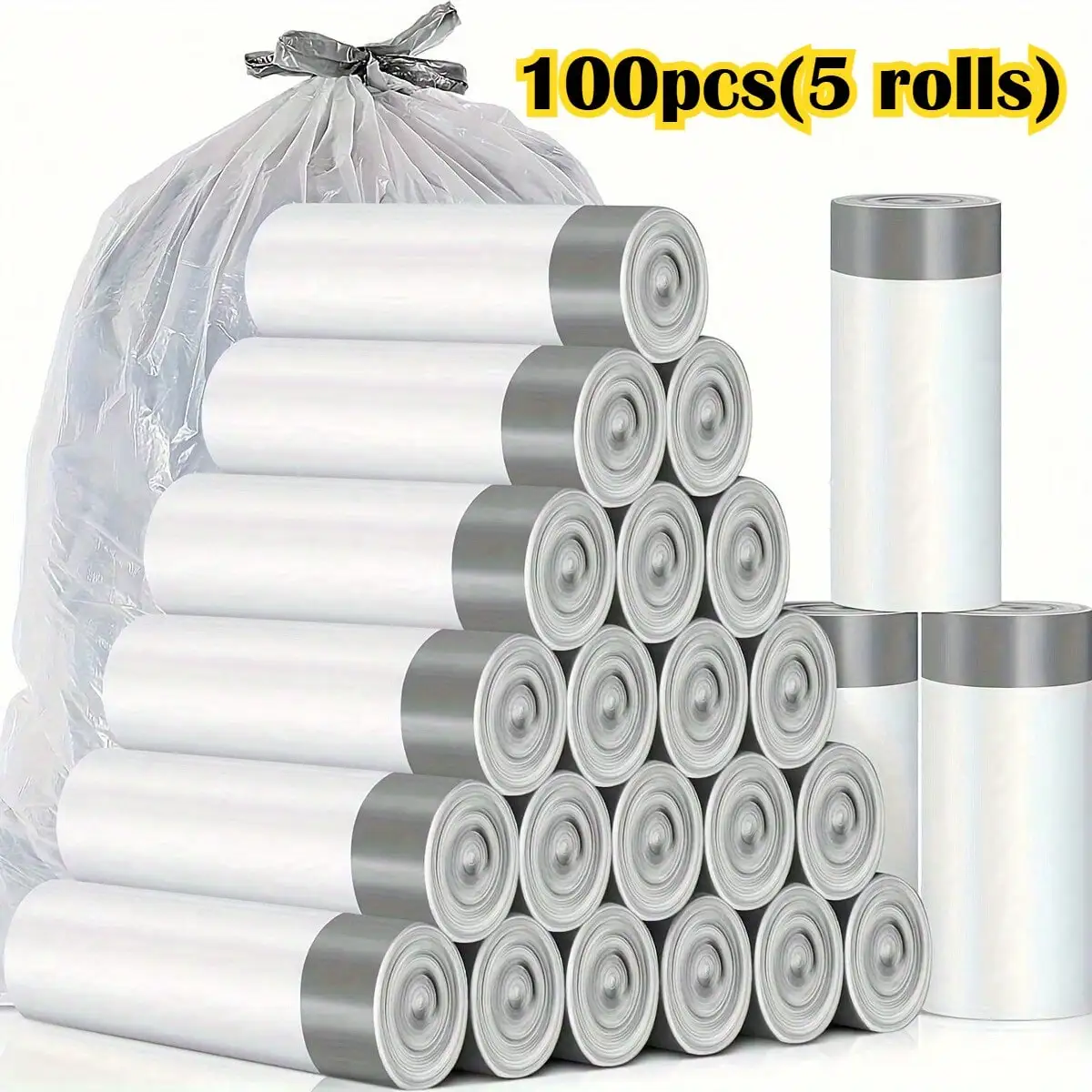 Extra Strong Drawstring Trash Bags, Leak-Proof Liner, Suitable For Kitchen, Bathroom, Home And Office, Disposable Garbage Can Bags
