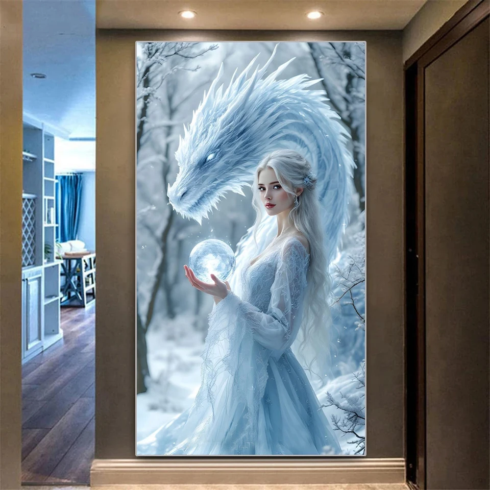 5D Diamond Art Painting Mosaic Embroidery Dragon and Woman Set Full Round Square Rhinestones 2026 Wall Home Decoration Gift