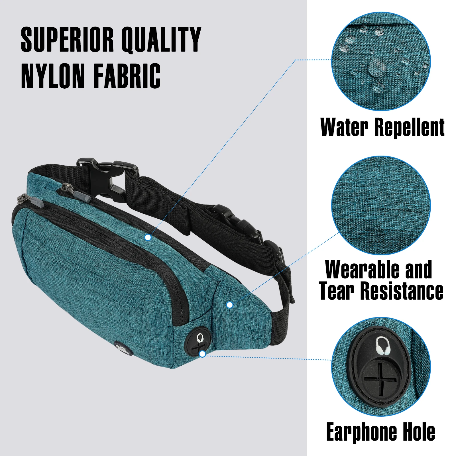 WATERFLY 여성용 허리 패니 팩, 조정 가능한 벨트가 있는 가슴 가방, 스포츠 달리기 하이킹 조깅, 여성 패션