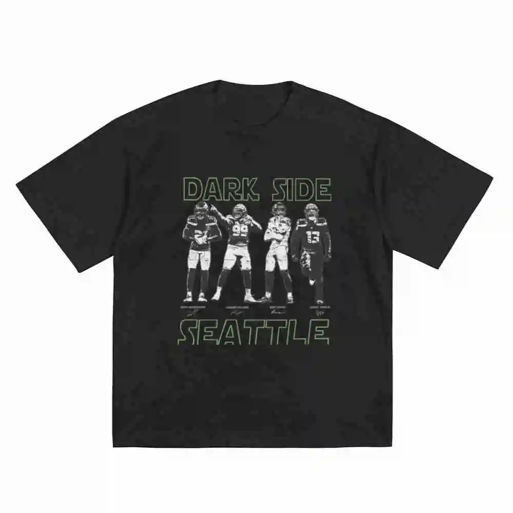 Dark Side 12 Seattle Football Short Sleeve Tee 100% Cotton T-Shirt