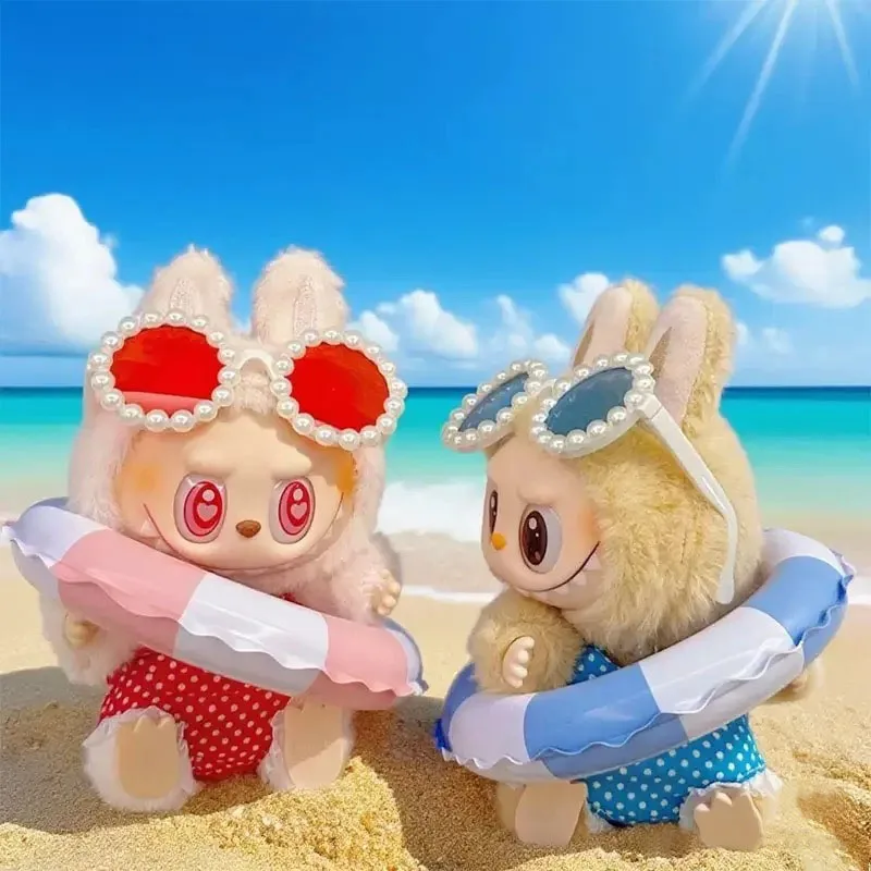 

for 15/17cm Labubu Swimsuit for V1/V2/V3 Labubu Doll Clothes Outfit Accessories Glasses Beach Diving Surfboard Swimming Circle