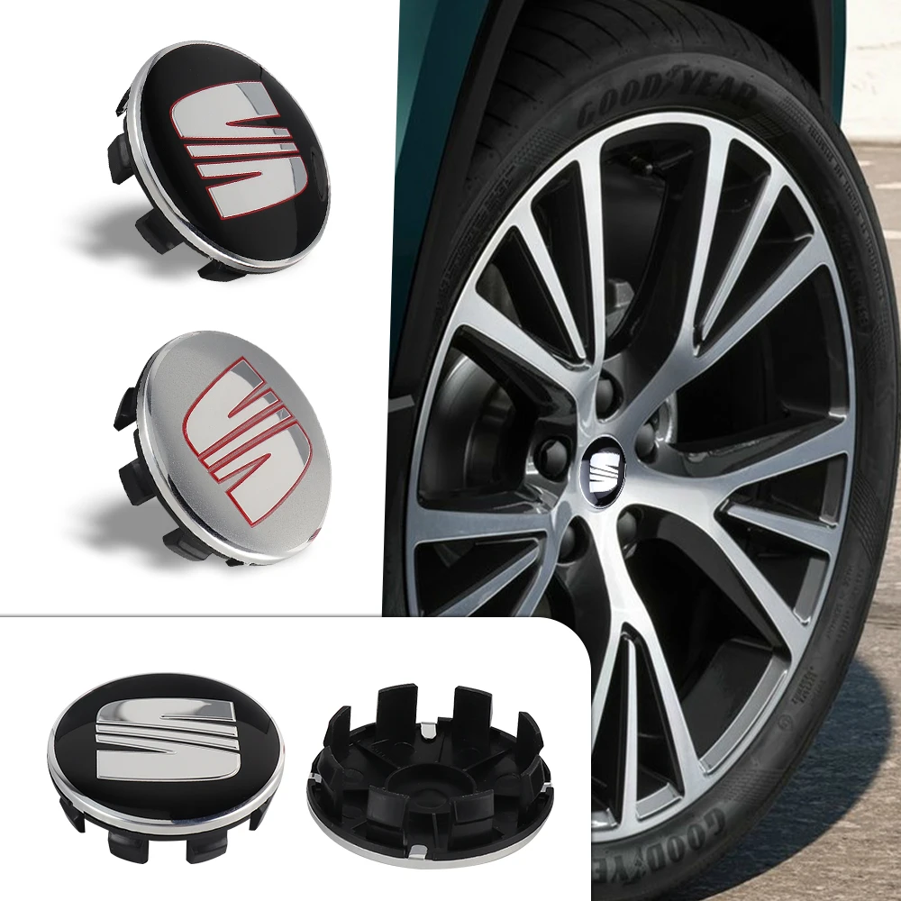 4 Peças 55/63MM Calotas de Centro de Roda com Emblema Acessórios Automotivos para Seat Cupra Ateca Ibiza 6f Leon Mk2 FR E-Racer Formentor