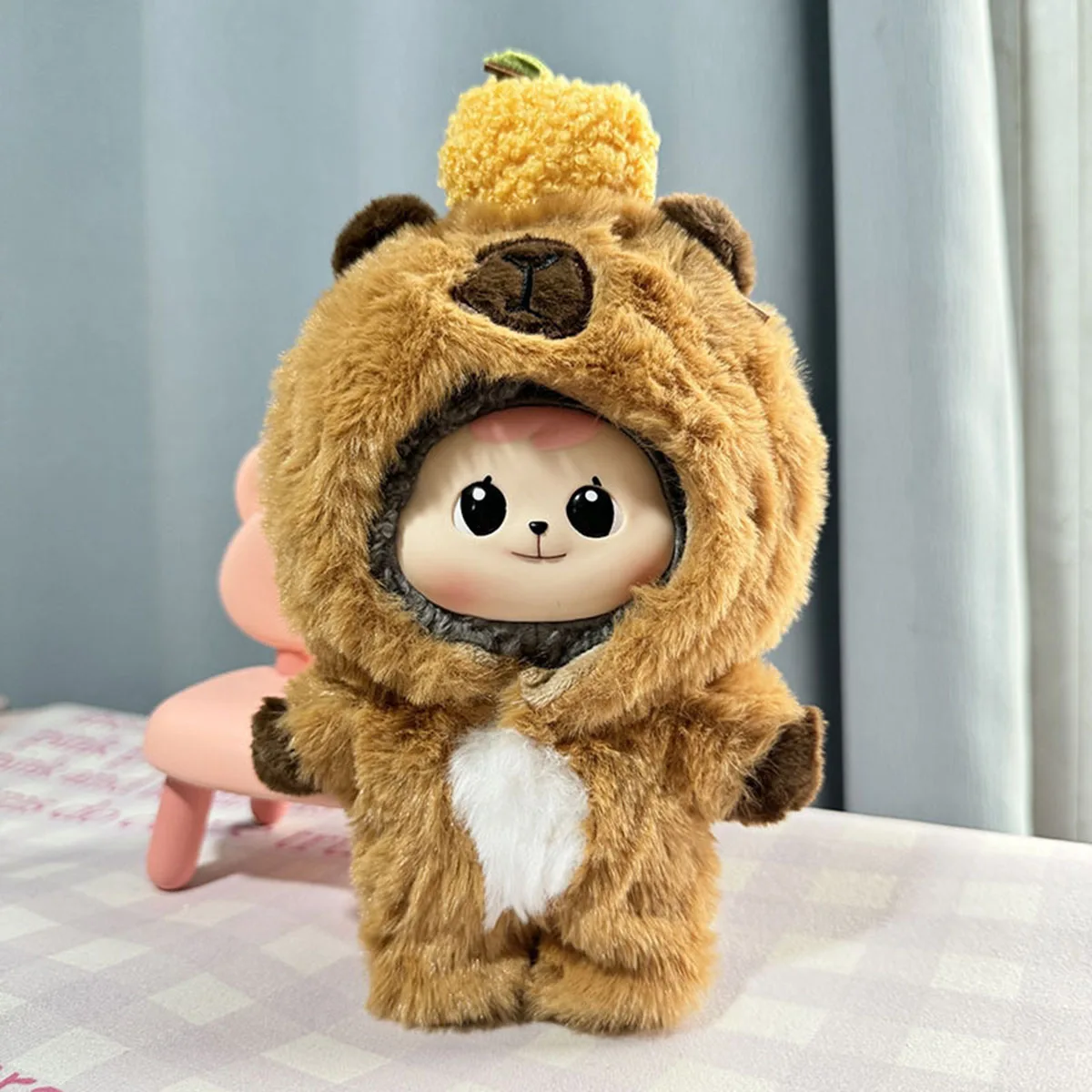 Cute Mini Plush Doll's Clothes Accessories for Korea Kpop Labubu Idol Dolls Capybara Onesie Clothing DIY Gift