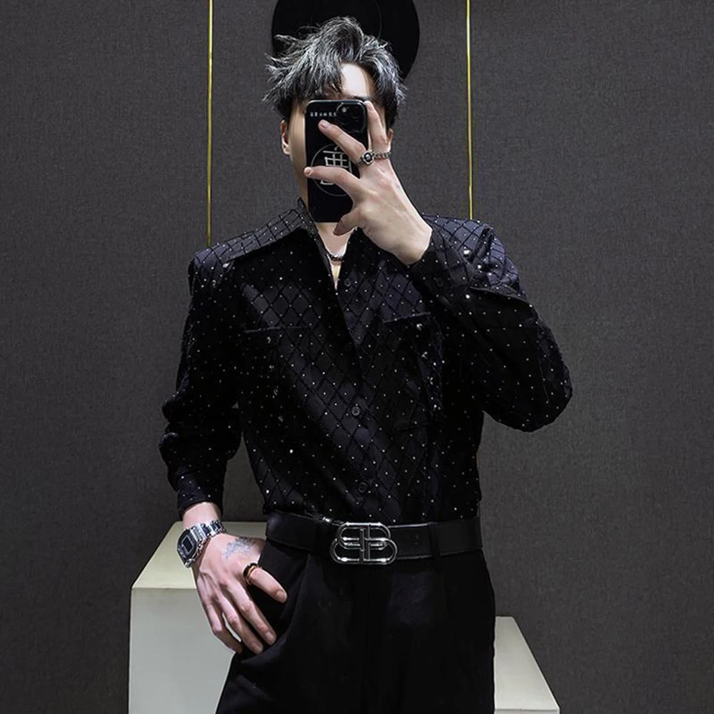 

Новая мужская рубашка с длинным рукавом «Звездное небо» Весна 2026, корейский ретро-стиль, легкий люкс, модный тренд, уличный стиль, свободный крой, повседневный мужской топ