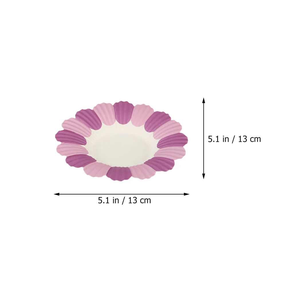 50 Pcs The Flowers Disposable Paper Plate Child Decorative Serving Tray Napkins Picnic Plates Party Dinnerware Cake