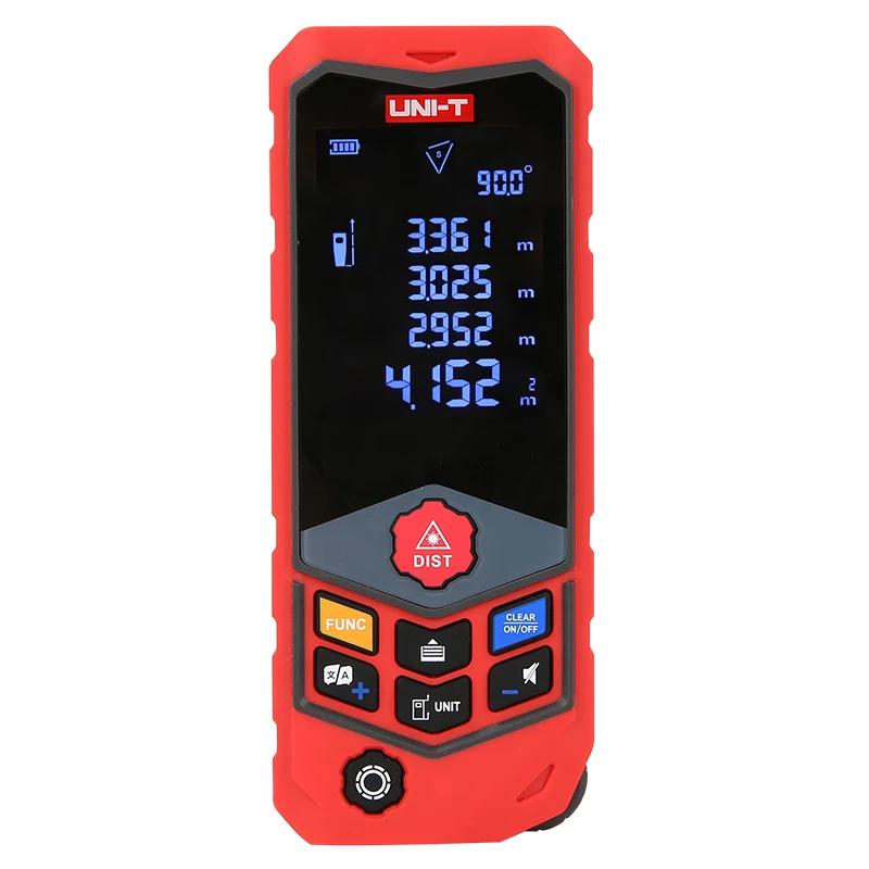 UNIT 100m Mini Digital Handheld Distance Meter Rangefinder Diastimeter Area Volume Pythagorean Range Finder Tape Measure