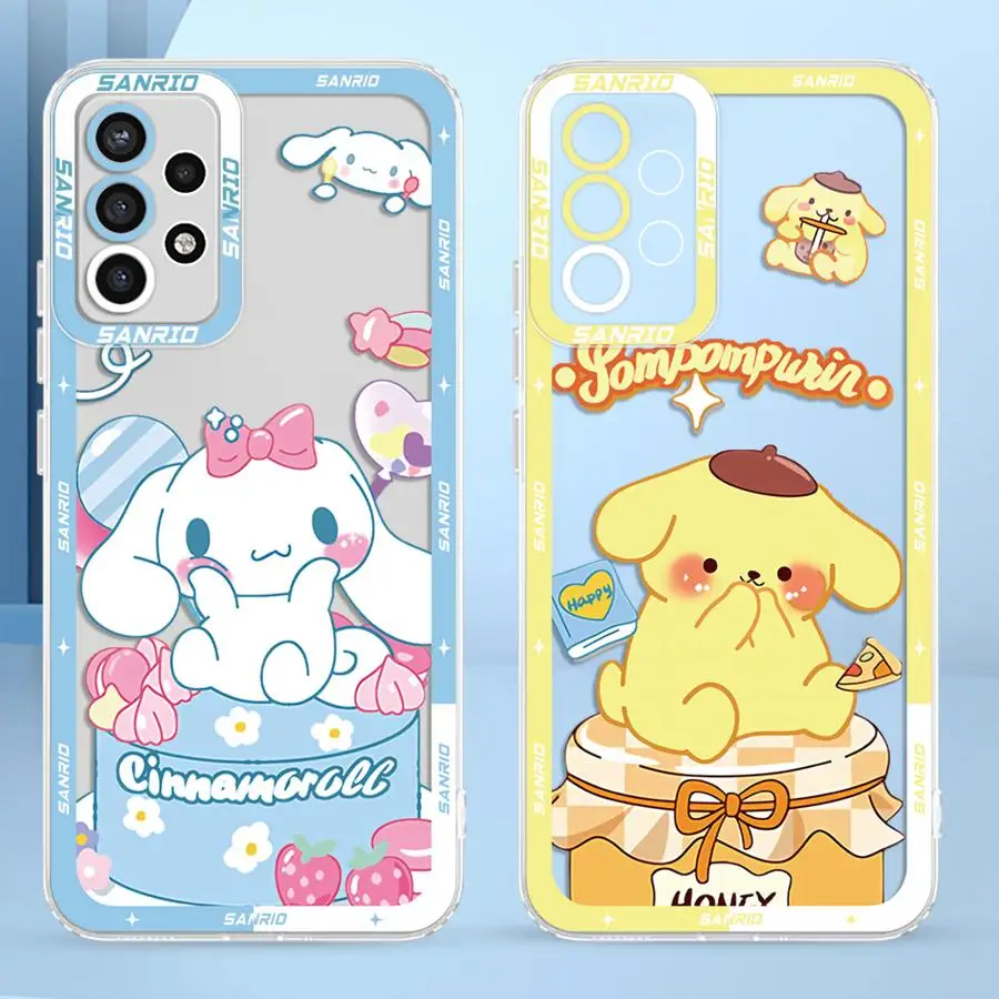 Phone Case for Samsung Galaxy A73 A06 A54 A53 A56 A52 A31 A02 A55 A72 A05 A50 A51 A50 A07 A71 A04 Clear Cover Cartoon Melody