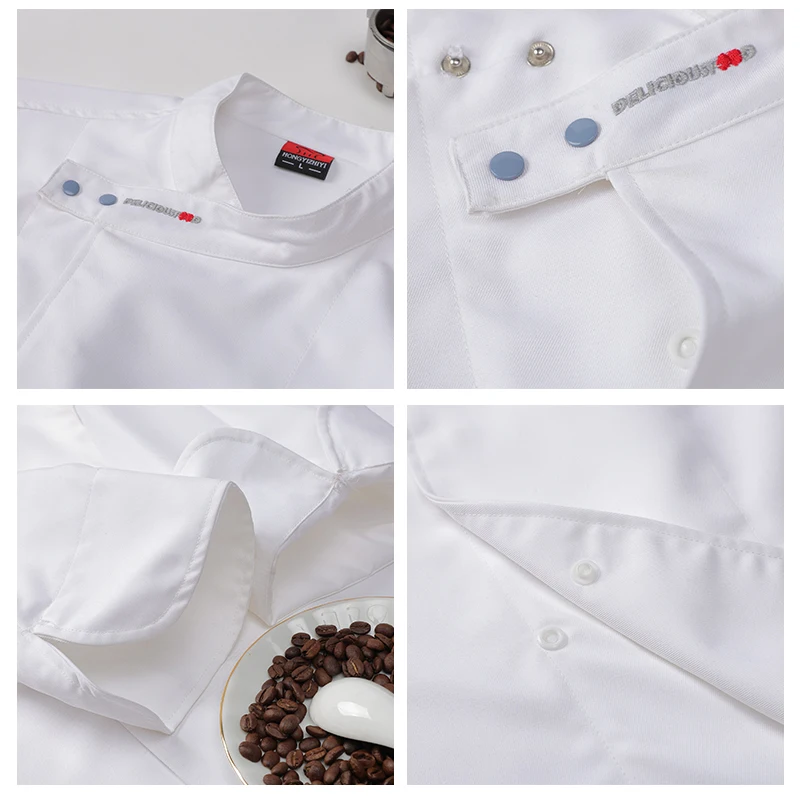 Restaurant Uniform Gebak Chef Werkkleding Koksjas Food Service Koken Kostuum Tops Keuken Shirt Hotel Ober Overalls