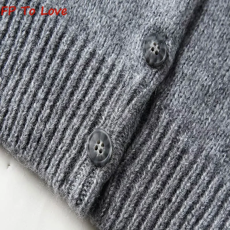 2024 Spring Autumn Round Neck Single Breasted Jewelled Knit Jacket PB&ZA Woman Grey Short Sweater 3859001