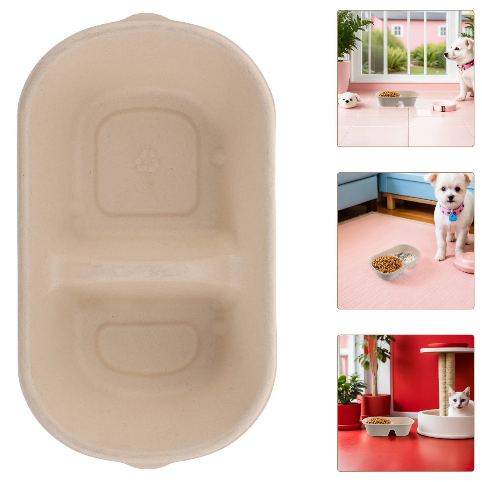 

50pcs Pet Feeding Bowls 1000Ml Disposable Puppy Dog Crate Food Water Bowl Dual Purpose Small Animal Dishes Portable Travel