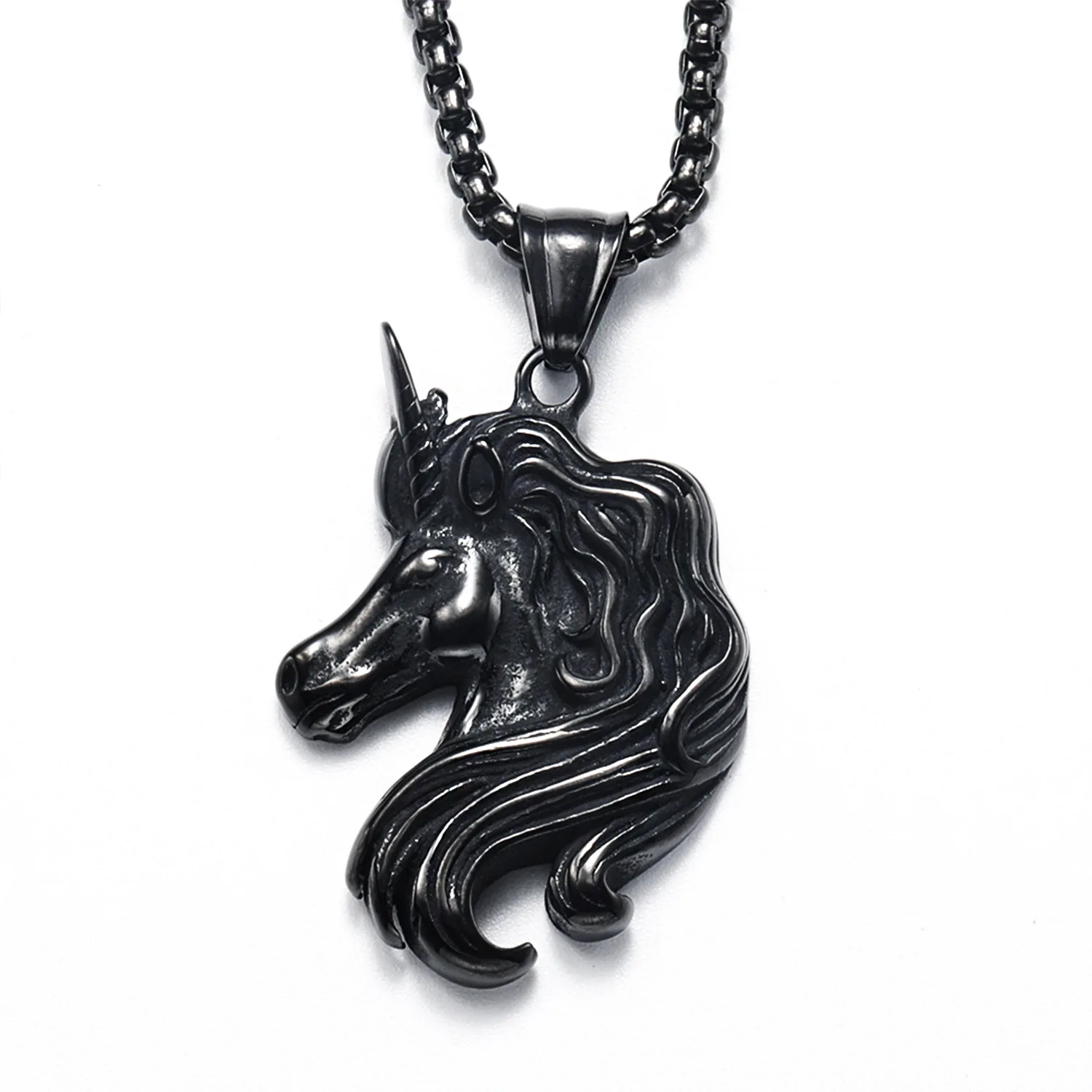 الأوروبية والأمريكية الرجعية شخصية الإعلامي زودياك الحصان قلادة يونيكورن قلادة سلسلة