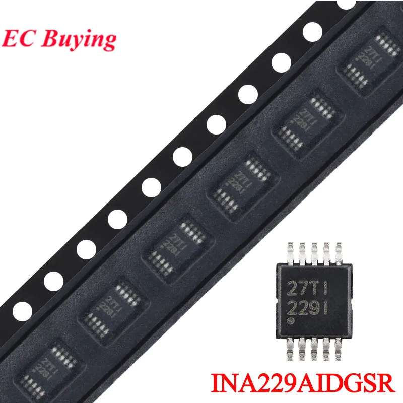 5Pcs/1pc INA229 INA229AIDGSR INA229A 229AI VSSOP-10 SPI Output Current Voltage Power Energy Charging Charge Monitor Chip IC