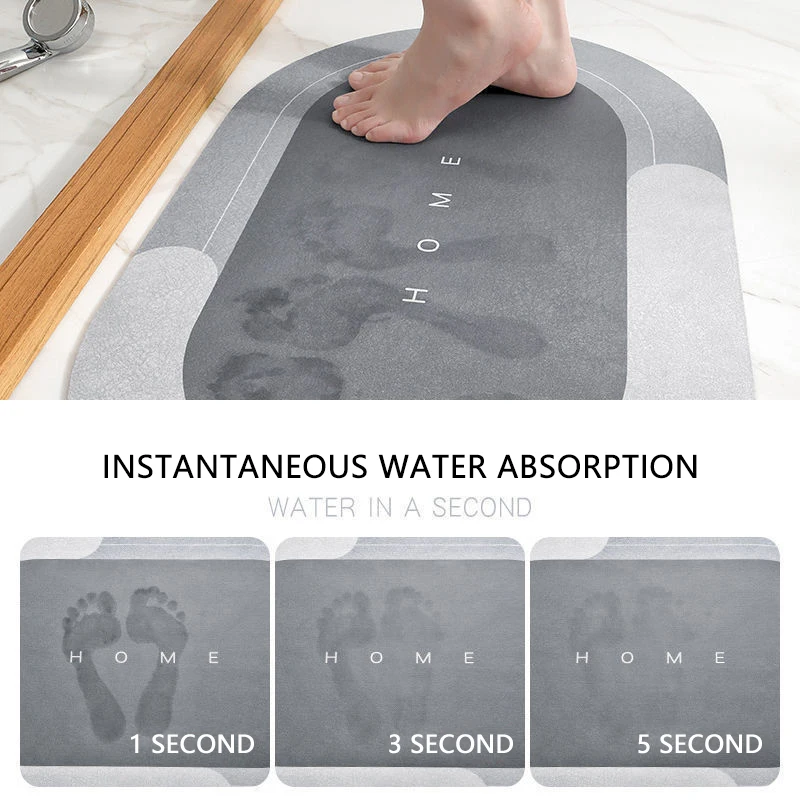 Nordic Style Home Bathroom Carpet Water Absorbing Anti Slip Diatom Mud Floor Mat Soft Comfortable Living Room Rug Door Indoor