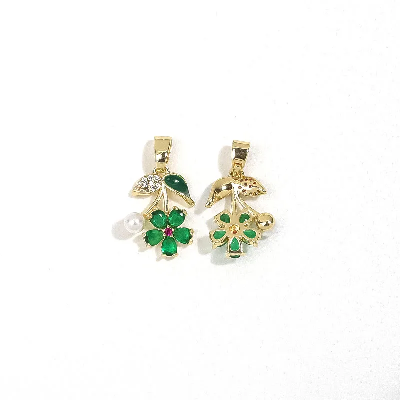 20pcs/ Bag Nnew Trendy Sun Flower Tulip Design Women Brass Gold Plated Pendants for Girlfriend Gift
