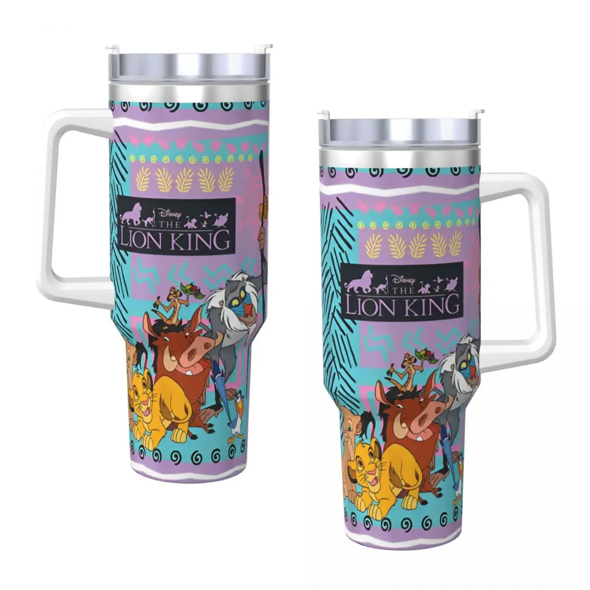 Simba Lion King Nap Stainless Steel Tumbler Travel Thermal Cups With Straws and Lid Large Capacity Mugs Cup