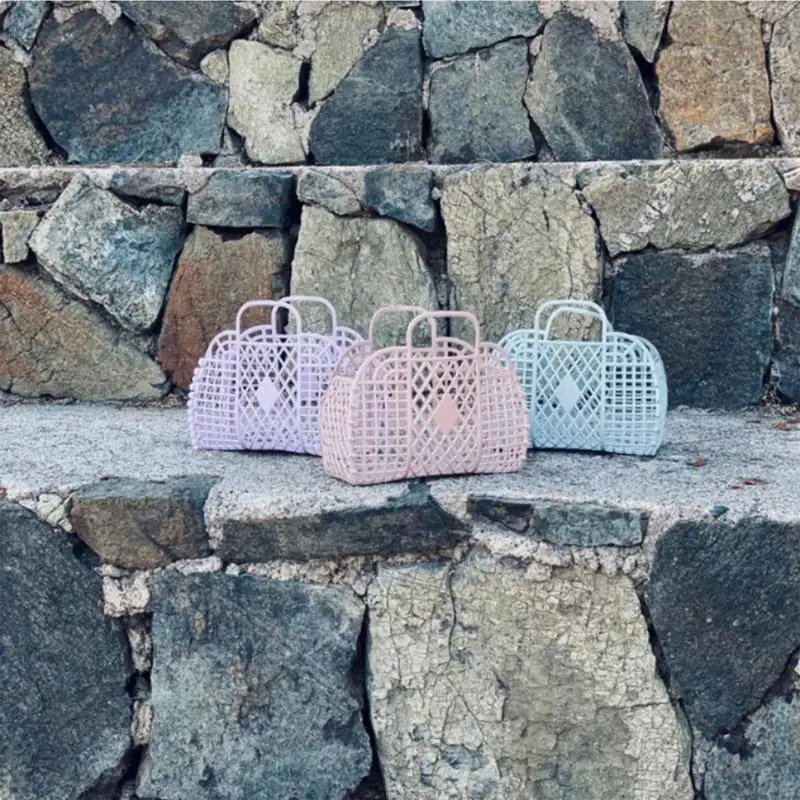 Jelly Bags Portable Retro Jelly Basket For Easter Waterproof Travel Bag Jelly Basket For Beach Pool Work Easter Tote Bag