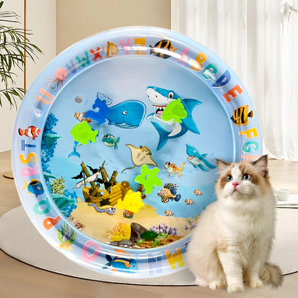 

High Quality Pet Water Sensory Play Mat for Cats and Dogs Thickened Cooling Pad Interactive Self Play Toy for Pets Summer Active