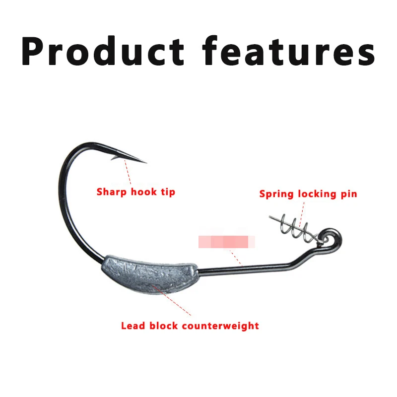 Crank Offset Fishing Hooks Fish Hooks, Exposed Jig, Crank Head Gancho farpado, Equipamento de pesca Texas Rigs, 2g, 2.5g, 3g, 4g, 5g, 7g, 9g