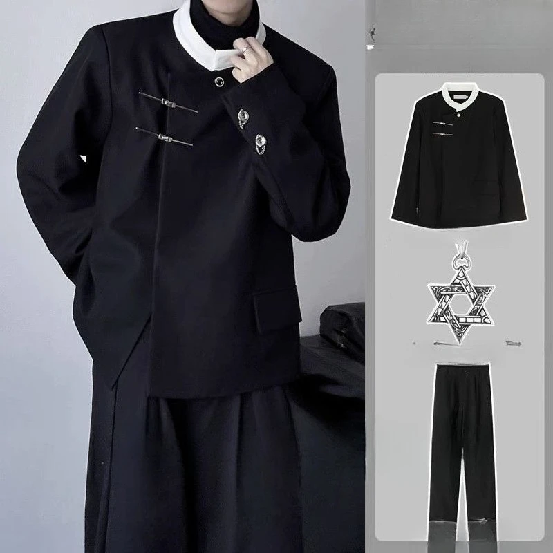 Spring New Men's Suit Jacket New Chinese Style Casual Blazer with Unique Design for Daily Wear​