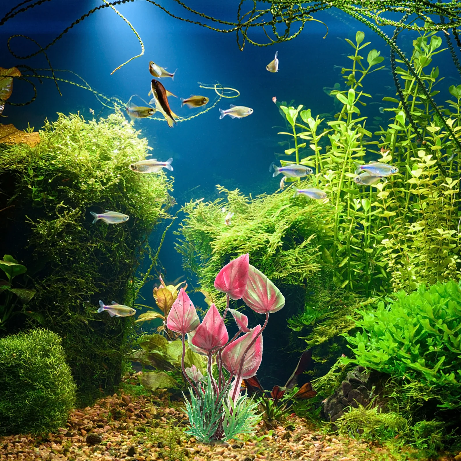 

10pcs Fake Water For Fish Tank Decorations Aquarium Landscaping Realistic Plastic Plants Underwater Grass Ornament Betta Tank