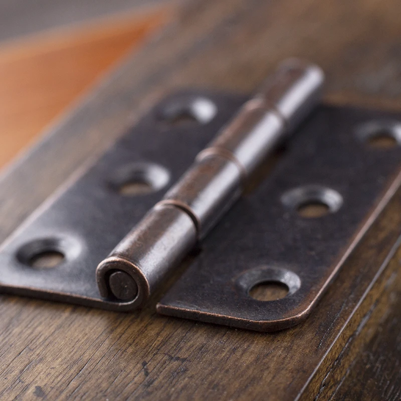 4PCS 270 Degree Furniture Hinge Antique Copper Iron Metal Round Corner 2 Inch Hinges for Cabinet Cupboard Doors with Free Screws