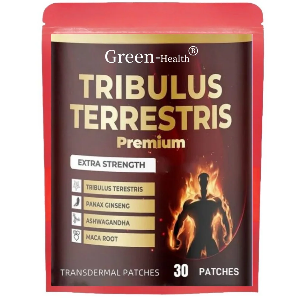 30 Patches Tribulus Terrestris Transdermal Patches with Ashwagandha, Panax Ginseng, Saw Palmetto, Maca for Men & Women