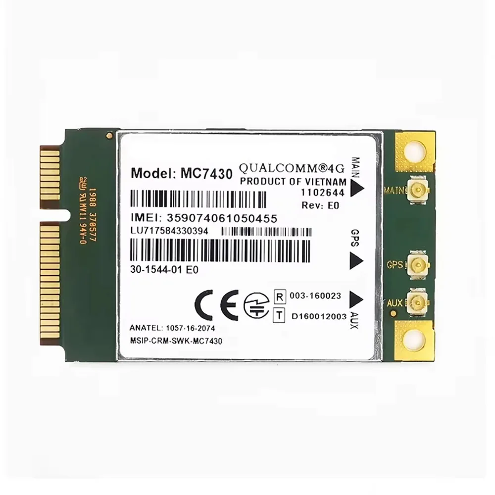 

MC7430 MINI PCIe LTE CAT6 модуль с GPS-приемником, 300 Мбит/с, 4G WWAN карта, интерфейс USB 3.0 MBIM
