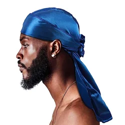 Unisex Long Silky Durag Pirate Hat Durag Chemo Caps Skull Hat Turban Men Women Bandana Chemo Cap Headwrap Hiphap Head Wrap