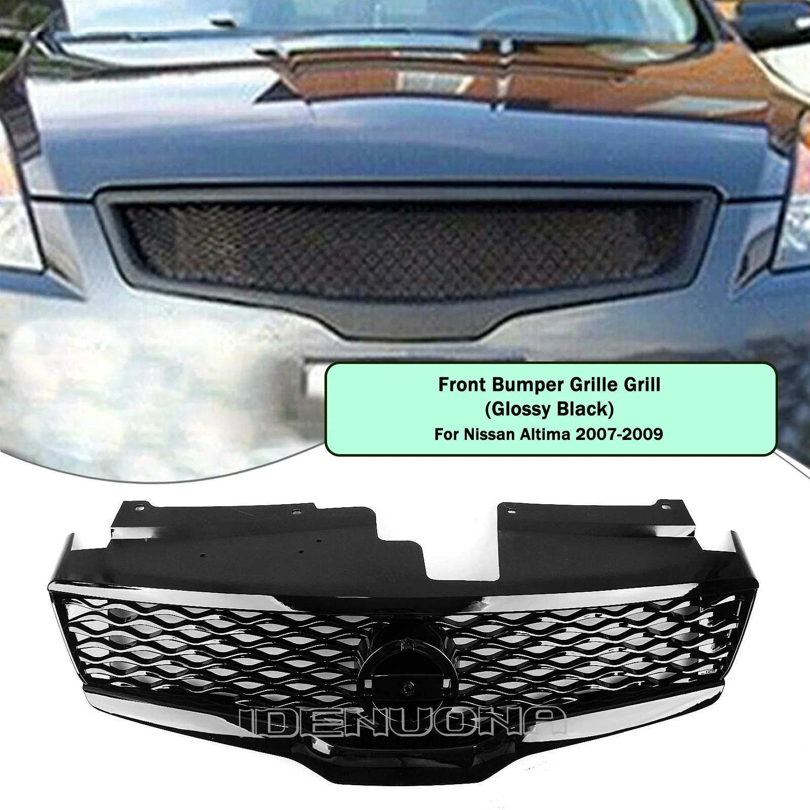 Racing Grill Front Center Grille Hood ABS Plastic For Nissan Altima 2007 2008 2009