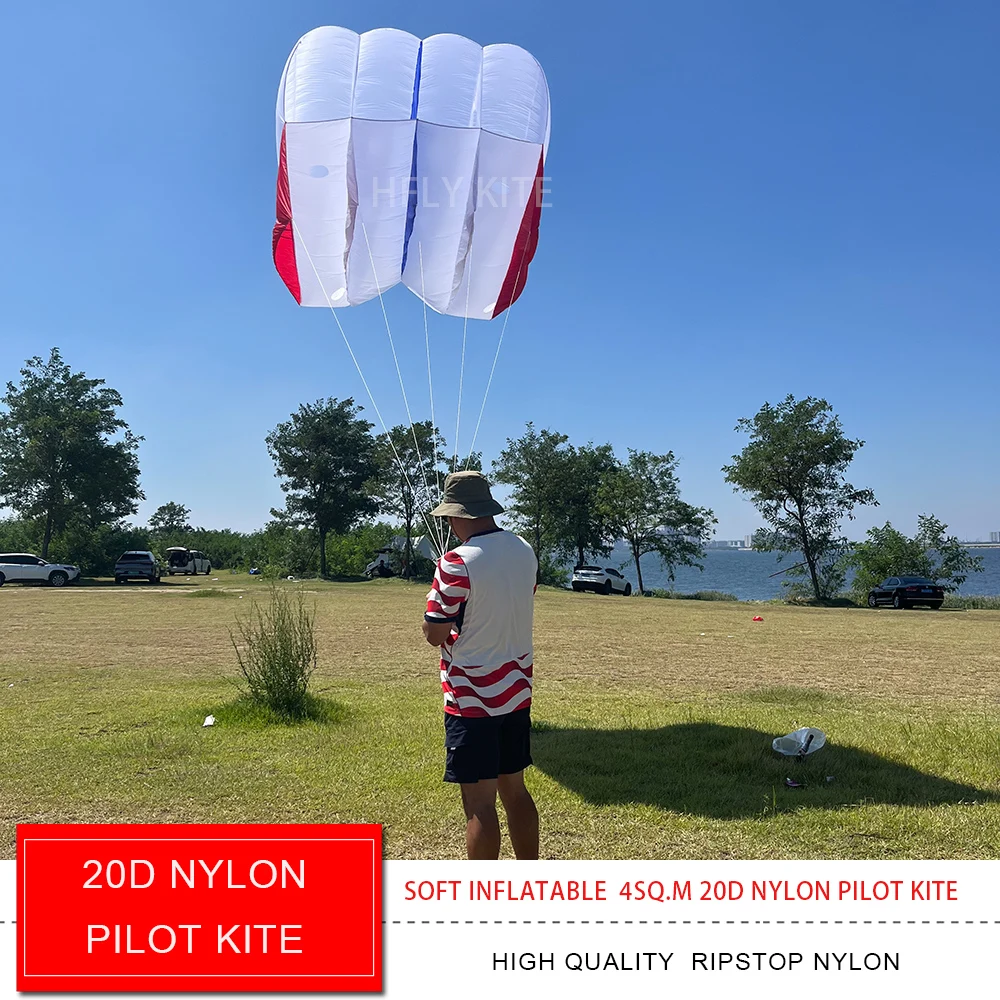 HFLY New Arrival Soft Inflatable 4SQ.M Ultra Light 20D Nylon Pilot Kite for Adults High Quality Lifter kites