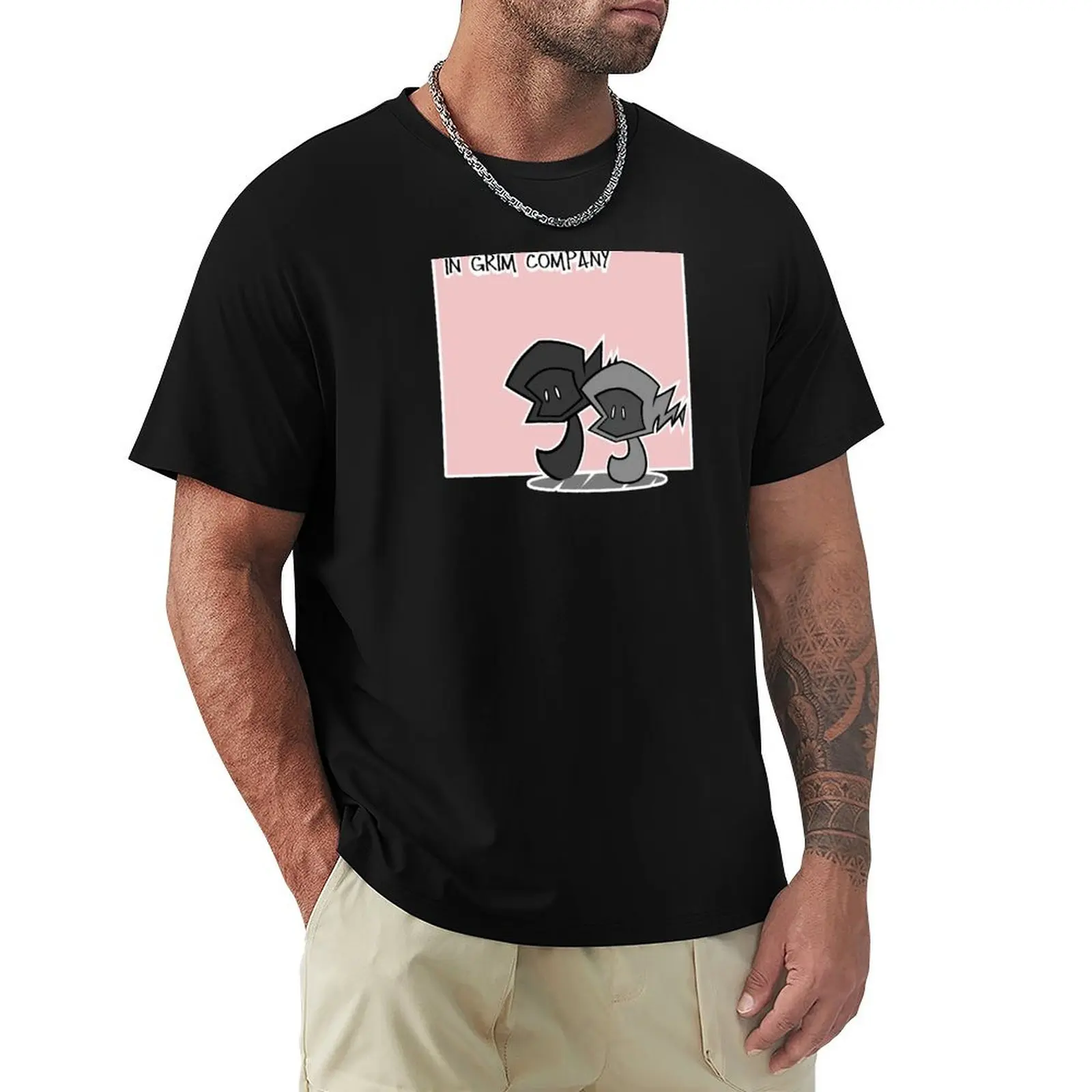 In Grim Company Logo Square T-Shirt Casual Holiday Short Sleeve Tee