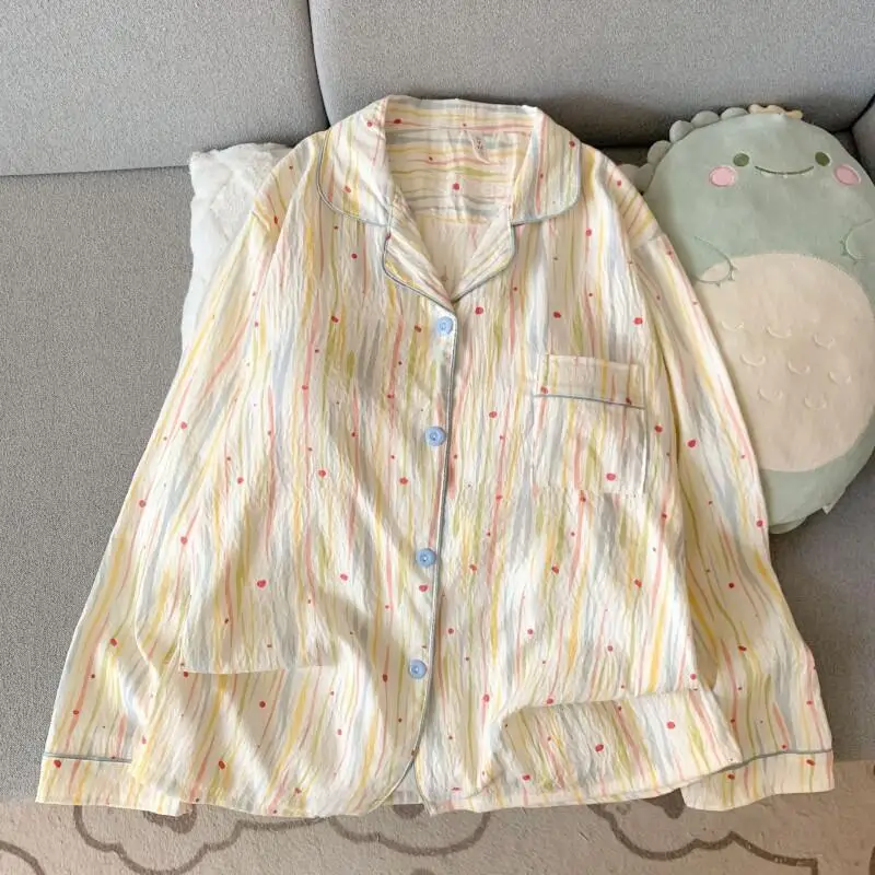 Damski komplet piżamy z długim rękawem, minimalistyczny, wiosenno-jesienny, plus size, seksowny, spodnie, zestaw spodni, spodnie damskie.