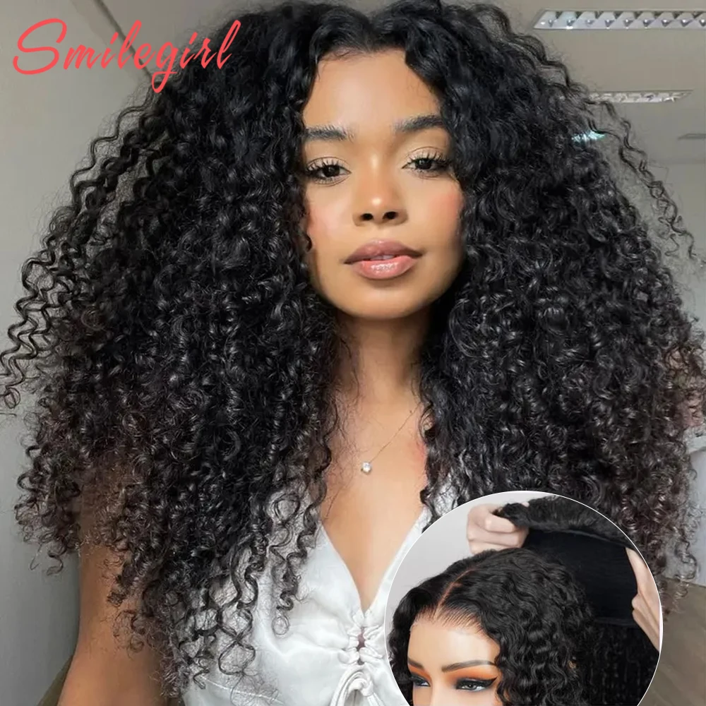 

250% Density Half Wig Human Hair Kinky Curly Human Hair Wigs Flip Over 3 In 1 Half Wig Afro Curly Headband Wig Full Hair Wigs