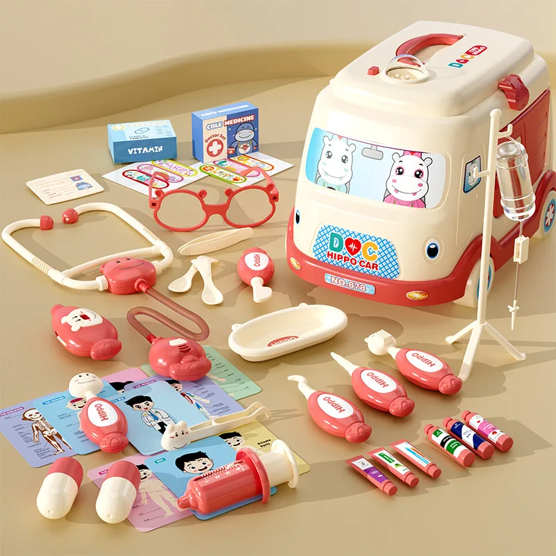 Juego de médico de cumpleaños para niños, juguete de simulación de enfermera, accesorios de médico para niños, juguetes para jugar en casa, juego de médico, juguete para regalo para niños