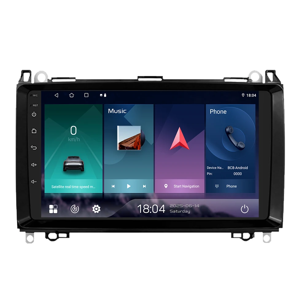 Android 16 For Mercedes Benz W169 W245 B200 W906 Sprinter W639 Carplay Car Radio Multimedia Navigation 8G 256G 2K QLED Screen