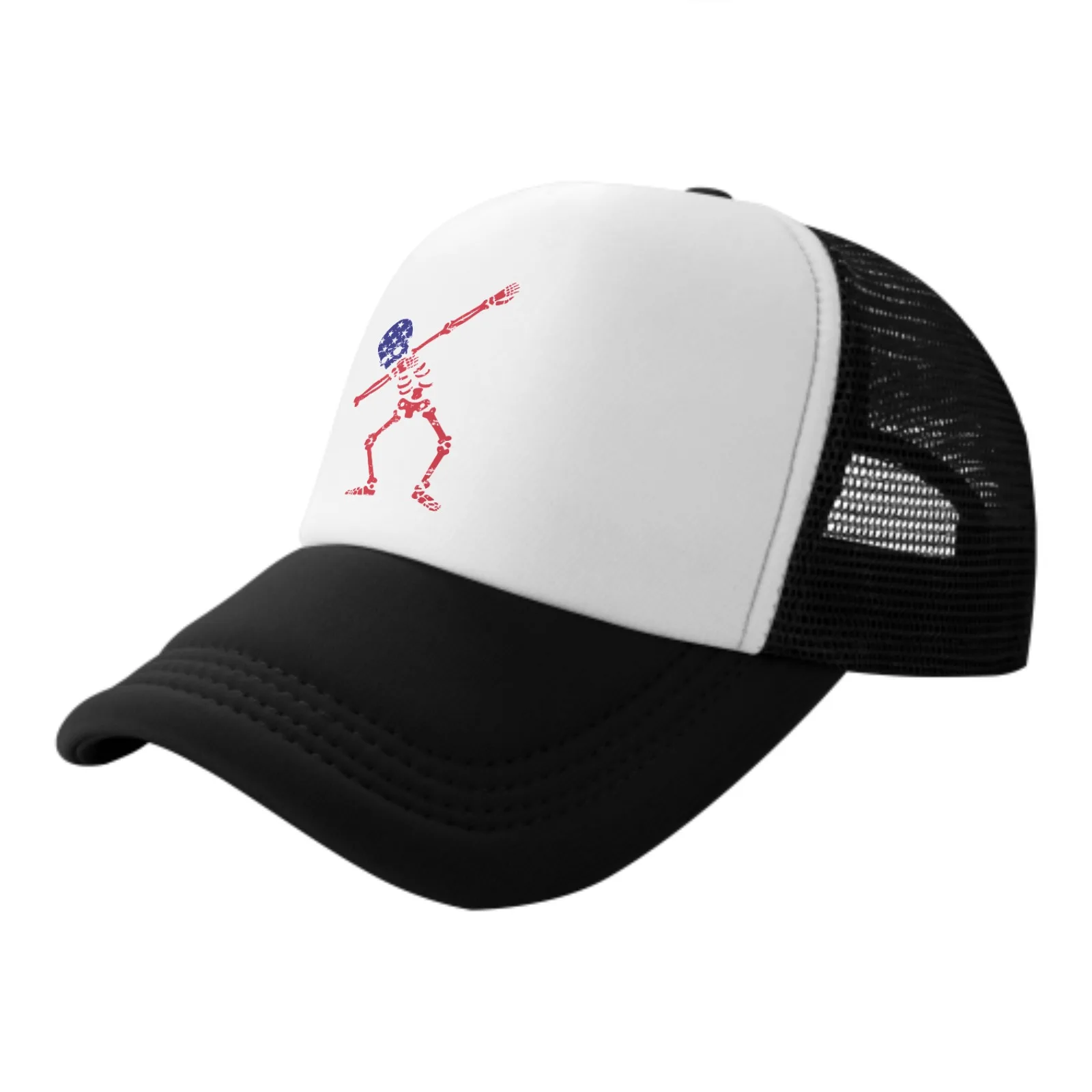 Skeleton Dapping Print berretto da Baseball in rete Independence Day cappelli da camionista sport Outdoor cappello da papà Snapback lavato regolabile