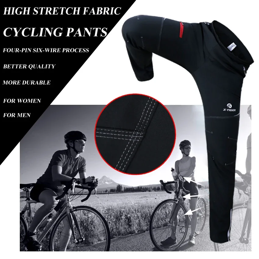 X-TIGER Winter Cycling Jersey Thermal Fleece Men Bicycle Clothing Windproof Bicycle Reflective Warm Biking Jacket Sports Pants