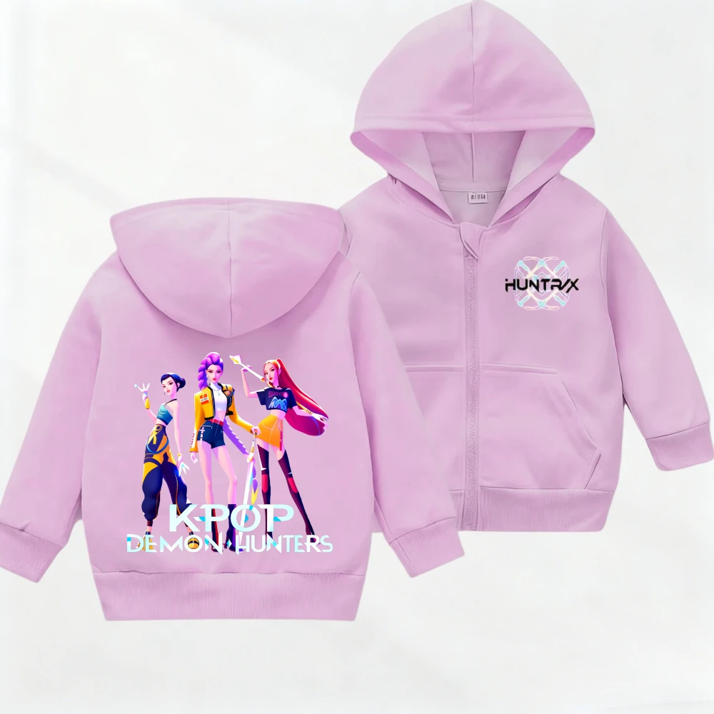 

Kid Daily Sportswear Cotton Coat Huntrix KPOP Casual Toddler Jacket Clothing Double Side Print Coat Hooded Outerwear Garments