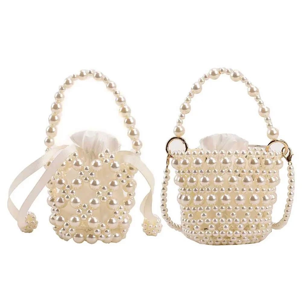 Pearl Handle Women Handbags Fashion Mini Elegant Party Purse Casual Hand Beading Cute Holiday Gift Shopping Travel