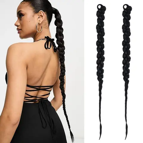 1/2PCS Haarverlängerung Geflochtener Pferdeschwanz Mode Lange Twist Geflochtener Pferdeschwanz Synthetische Verlängerung Haarschmuck Hip Hop Y2K Mädchen